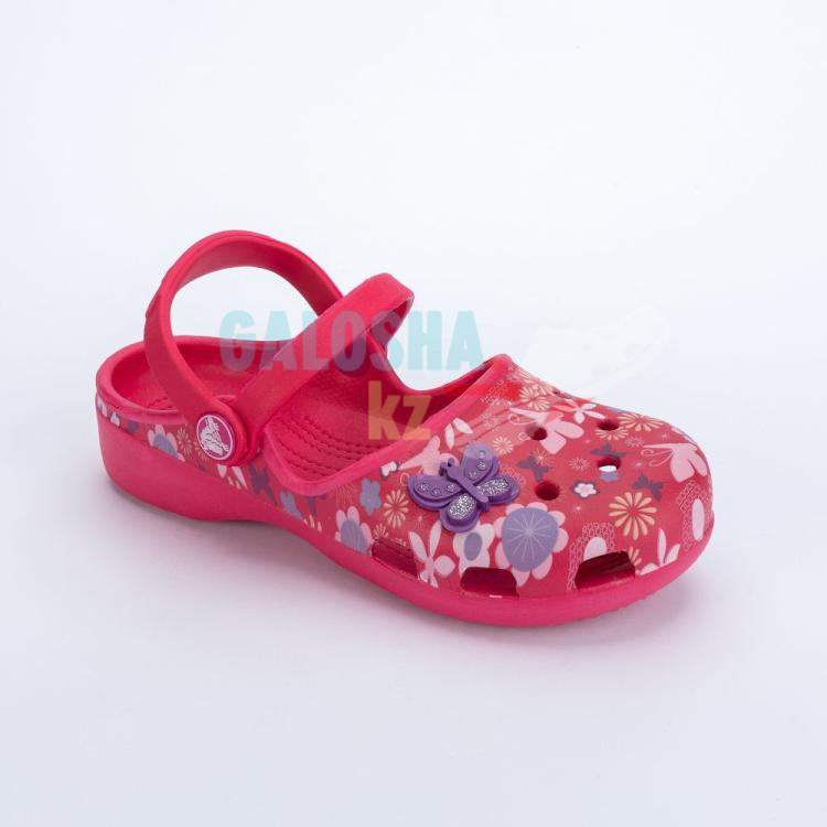 Малиновые сандалии для девочек CROCS Karin Butterfly Clog Girls Raspberry