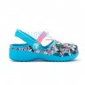 Бирюзовые сандалии для девочек Crocs Karin Colourful Flowers Clog Girls
