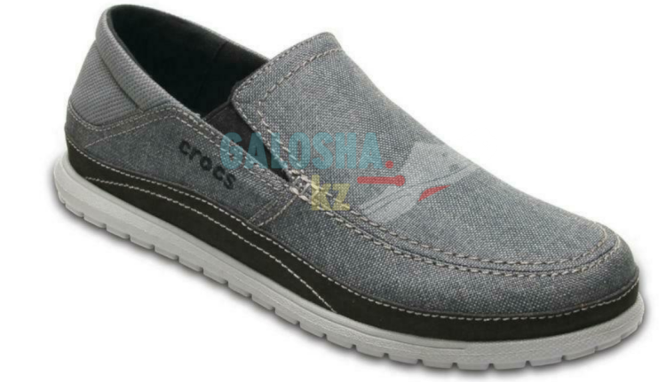 Мужские слипоны черно-серый цвет CROCS Men's  Santa Cruz Playa Slip-On 