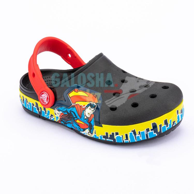 Черные сабо для мальчиков CROCS Kids' Crocband Fun Lab Superman Clog Черные сабо для мальчиков CROCS Kids' Crocband Fun Lab Superman Clog