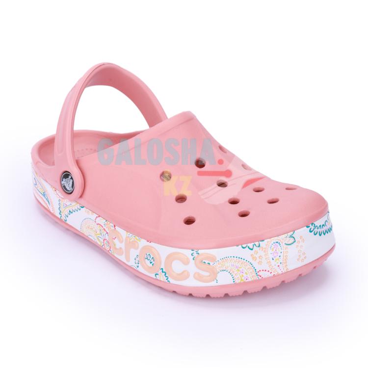 Женские розовые сабо CROCS Bayaband Bandana Print Clog