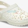 Белые сабо Crocs Classic Floral Cut Out Clog