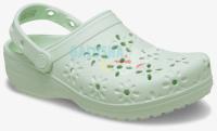 Мятные сабо Crocs Classic Floral Cut Out Clog