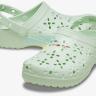 Мятные сабо Crocs Classic Floral Cut Out Clog