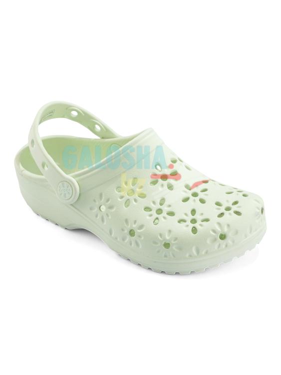 Мятные сабо Crocs Classic Floral Cut Out Clog