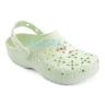 Мятные сабо Crocs Classic Floral Cut Out Clog