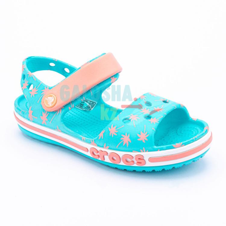 Детские бирюзовые с пальмами сандалии CROCS Kids' Bayaband Sandal