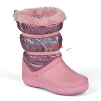 Бледно-розовые зимние сапоги для девочек CROCS Girls’ Crocband™ LodgePoint Metallic Winter Boot