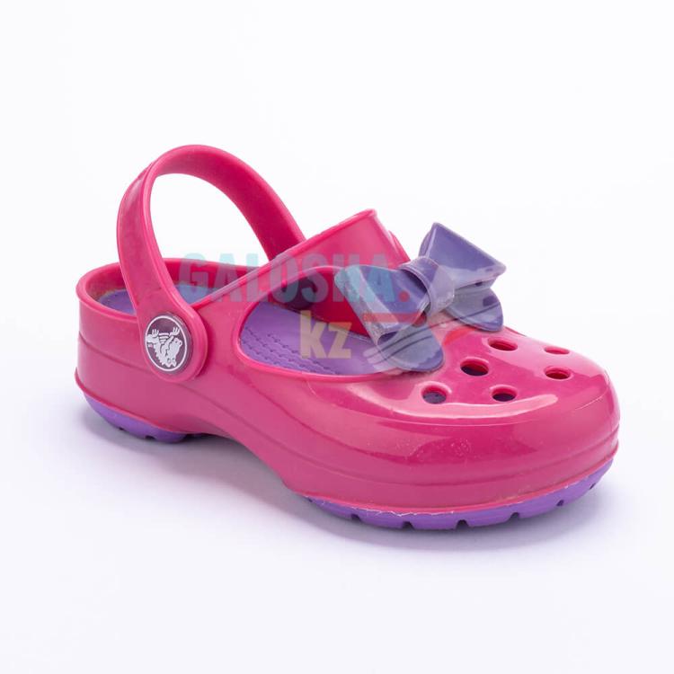 Неоновый пурпурный сабо для девочек CROCS Kids' Carlie Glitter Bow Mary Jane