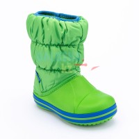 Детские зеленые сапоги CROCS Kids’ Winter Puff Boot