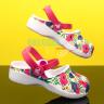 Белые сандалии для девочек Crocs Karin Colourful Flowers Clog Girls