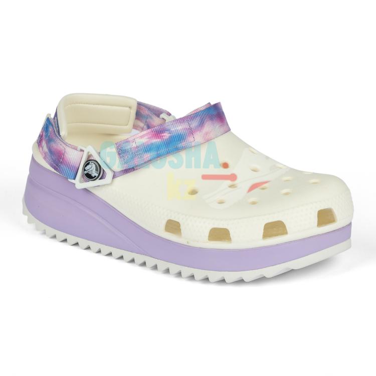 Белые c фиолетовым Сабо  CROCS Classic Hiker Clog
