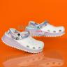 Белые c фиолетовым Сабо  CROCS Classic Hiker Clog