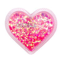 сердце розовое с красочными блестками внутри 3D