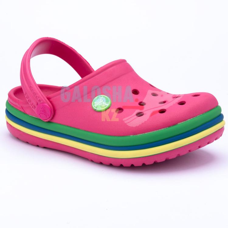 Детские розовые сабо CROCS Kids' Crocband™ Rainbow Band Clogs