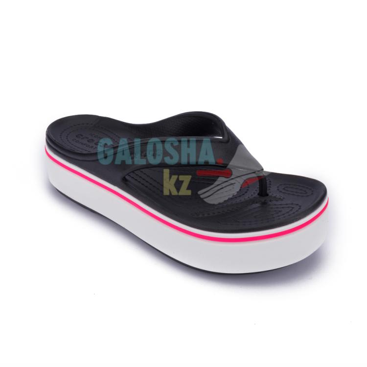 Женские черно-белые шлепанцы CROCS Crocband Platform Flip Женские черно-белые шлепанцы CROCS Crocband Platform Flip