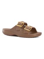 Коричневые сандалии Crocs Metallic Buckle Saturday Sandal