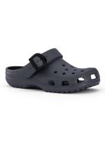 Серые Crocs Classic Enamel Buckle Clog