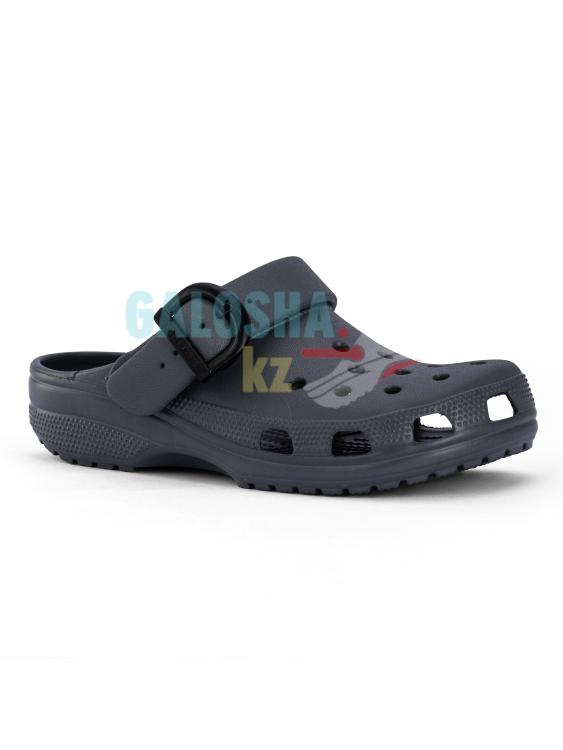 Серые Crocs Classic Enamel Buckle Clog