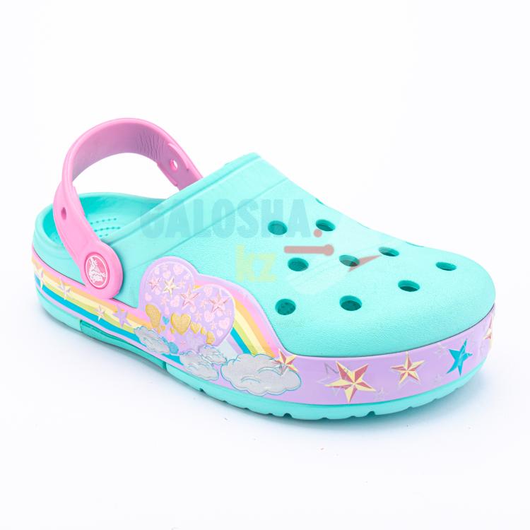Бирюзовые сабо для девочек CROCS Kids' Crocband™ Fun Lab Graphic Lights Clog